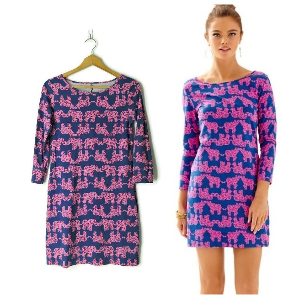 Lilly Pulitzer Marlowe Dress elephants print pink